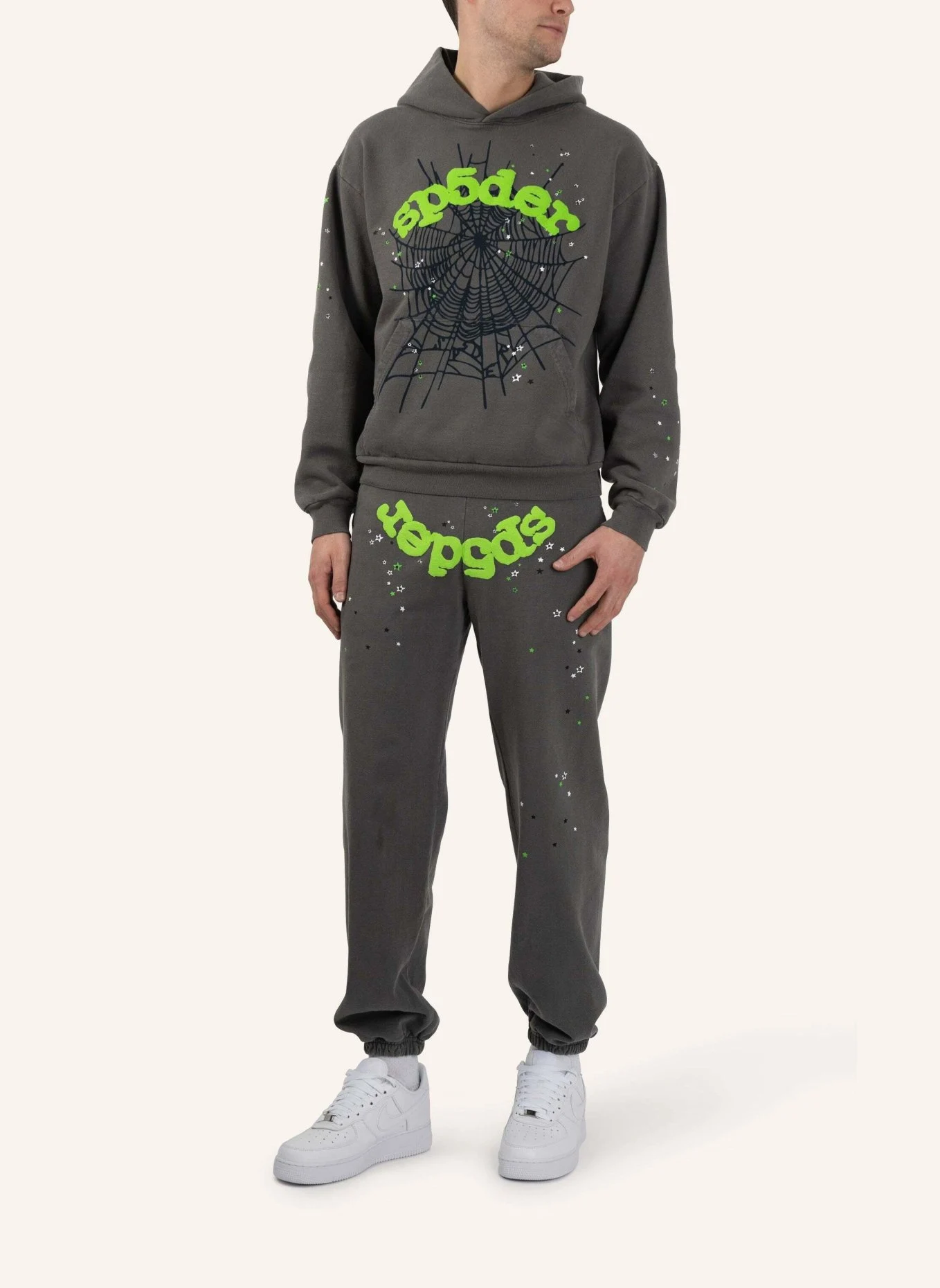 Sp5der Wait Web Tracksuit Slate Grey