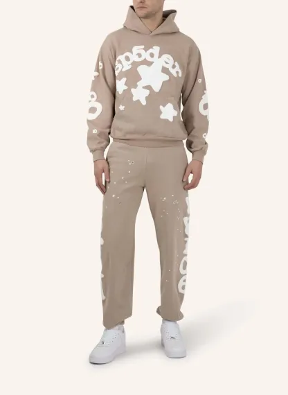 Sp5der Beluga Hoodie Light Brown