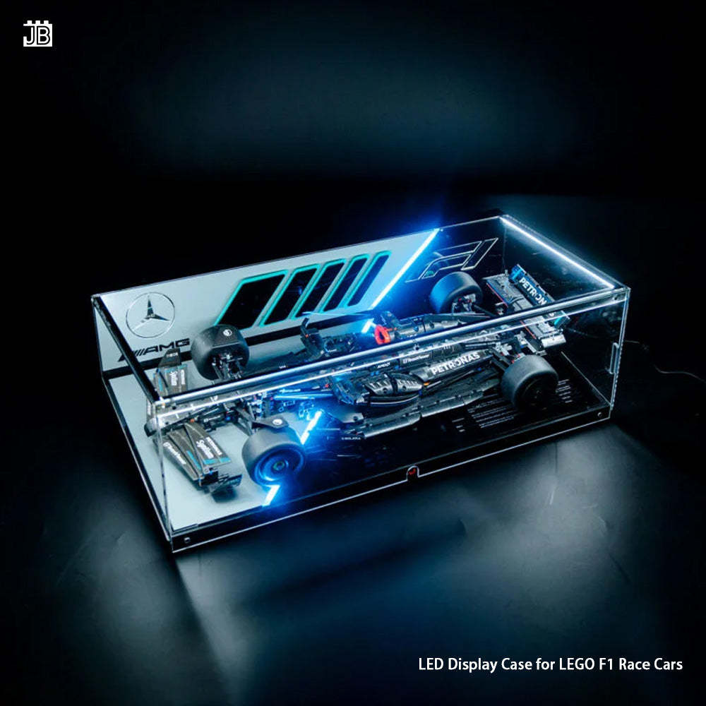 【Premium】LED Display Case for LEGO F1 Race Cars