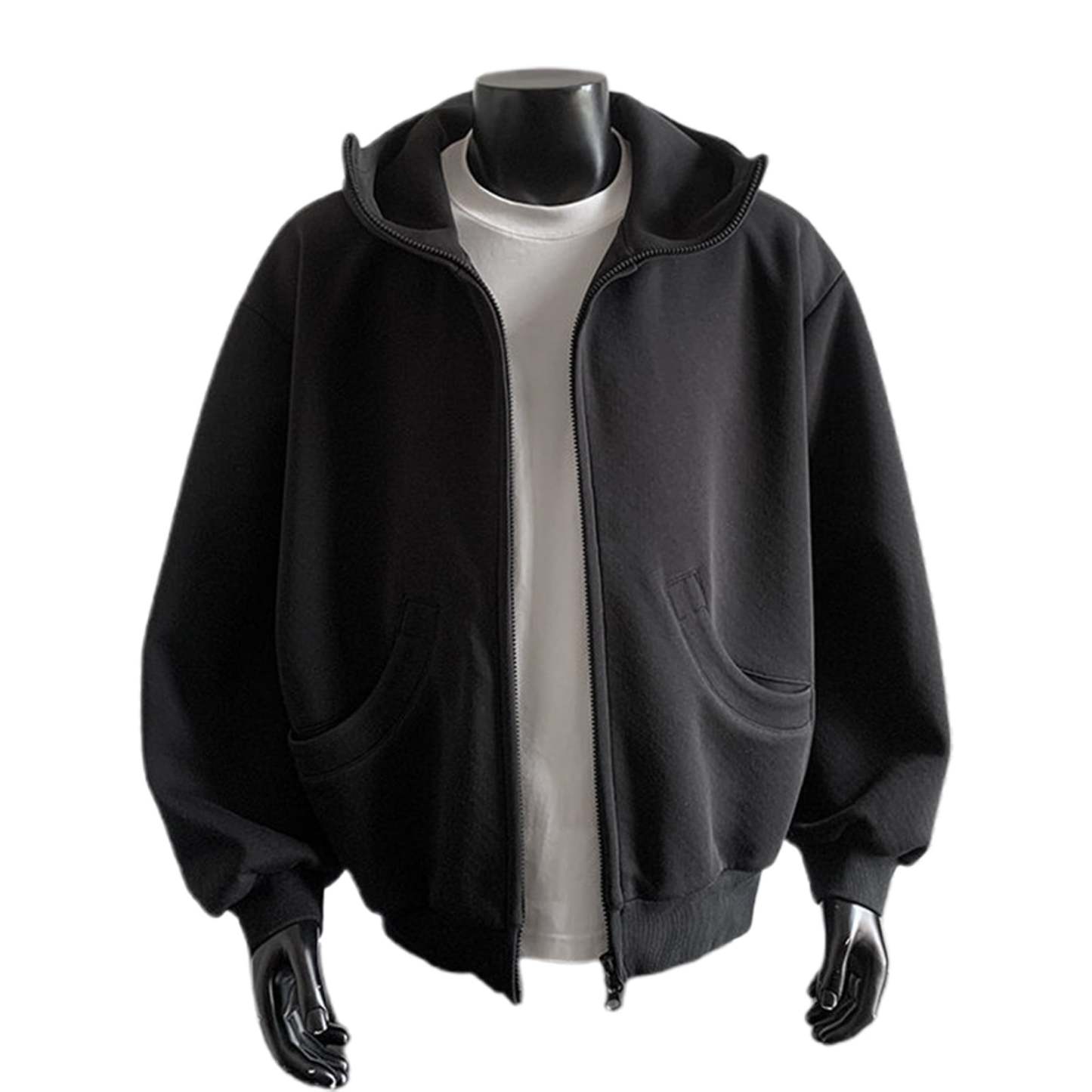 JTieacloth Zip Pullover Sweatshirts Men's Hoodies & Sweatshirts Lightweight Comfortable Zip Up Hoodie Casual Loose Fit Pullover Jacket For Daily Wear And Outdoor Activities Black