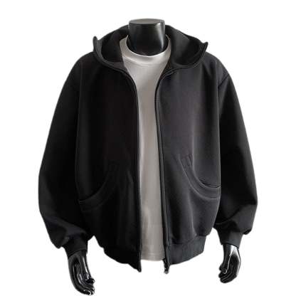 JTieacloth Zip Pullover Sweatshirts Men's Hoodies & Sweatshirts Lightweight Comfortable Zip Up Hoodie Casual Loose Fit Pullover Jacket For Daily Wear And Outdoor Activities Black