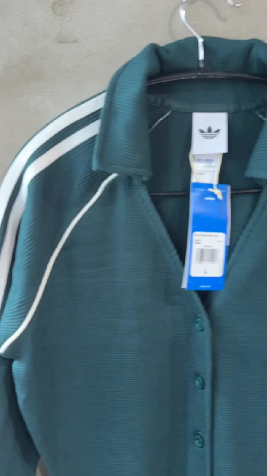 adidas Originals Button Down Waffle Top Women Lifestyle Casual AsiaFit KS7810