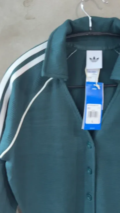 adidas Originals Button Down Waffle Top Women Lifestyle Casual AsiaFit KS7810