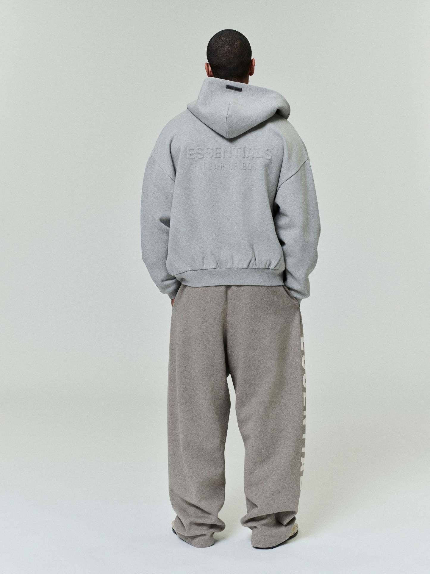 Embossed 90s Fit Fleece Zip-Up Hoodie