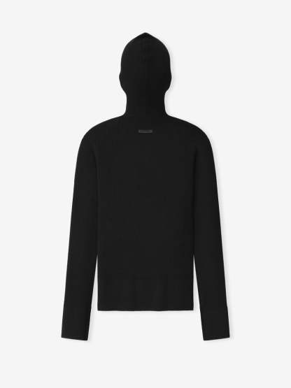 Womens Long Sleeve Hooded Rib Top