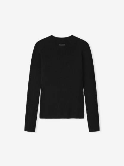 Womens Waffle Long Sleeve Top