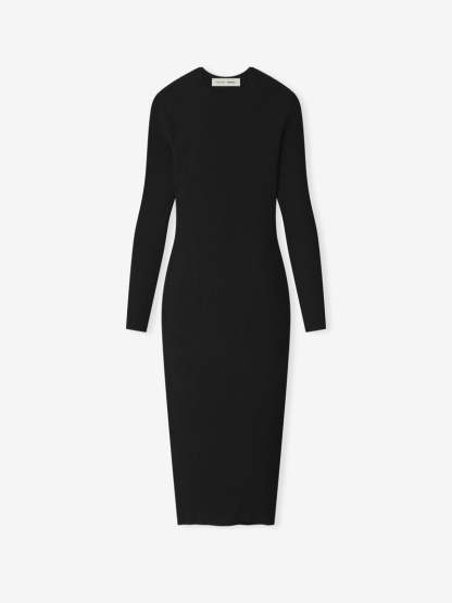 Womens Rib Long Sleeve Dress
