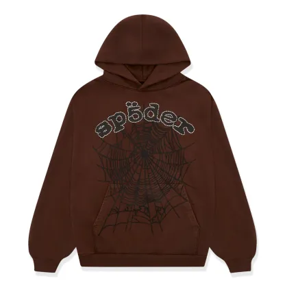 SP5DER OG WEB HOODIE BROWN