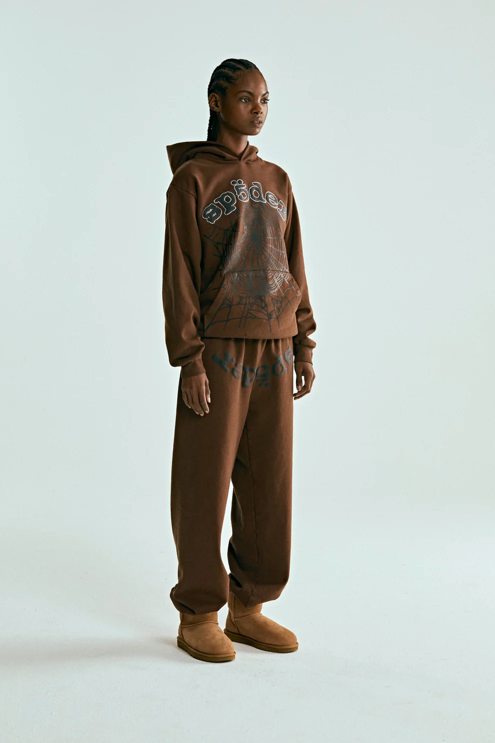 SP5DER OG WEB HOODIE BROWN