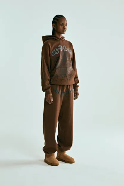 SP5DER OG WEB HOODIE BROWN