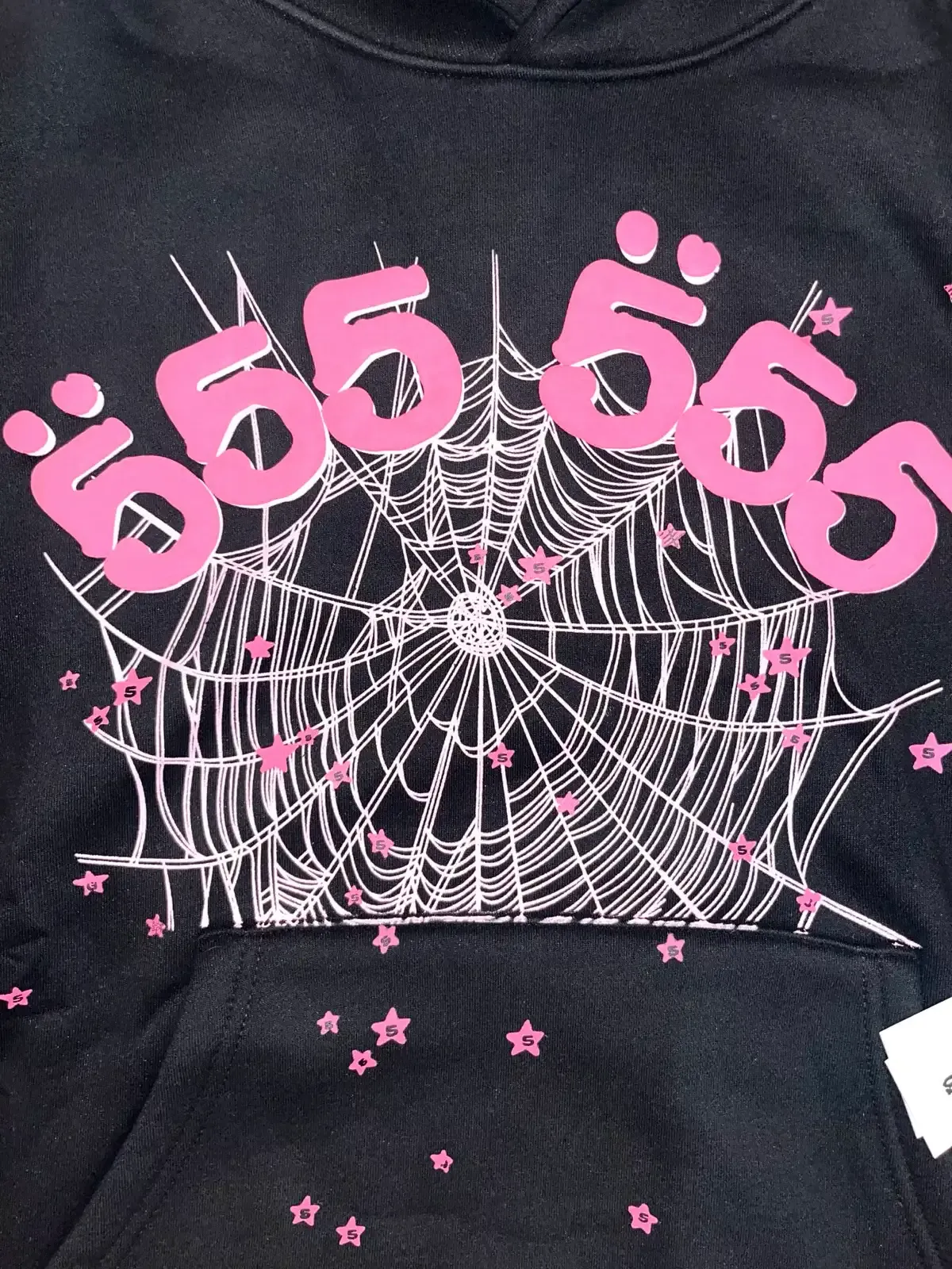 Sp5der Angel Number 666 Hoodie Black/Pink