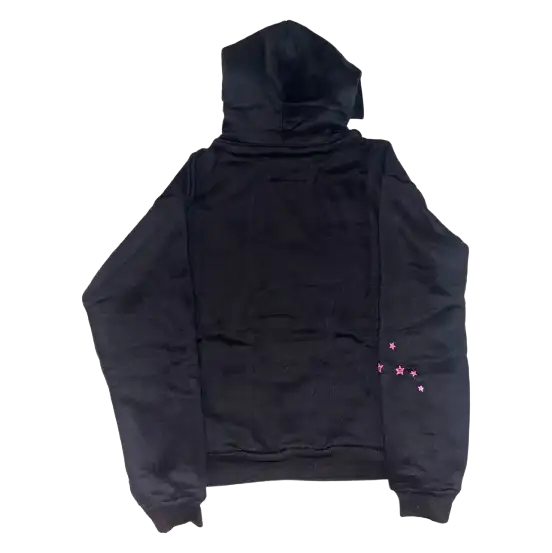 Sp5der Angel Number 666 Hoodie Black/Pink