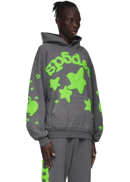 Sp5der Beluga Hoodie Grey/Green