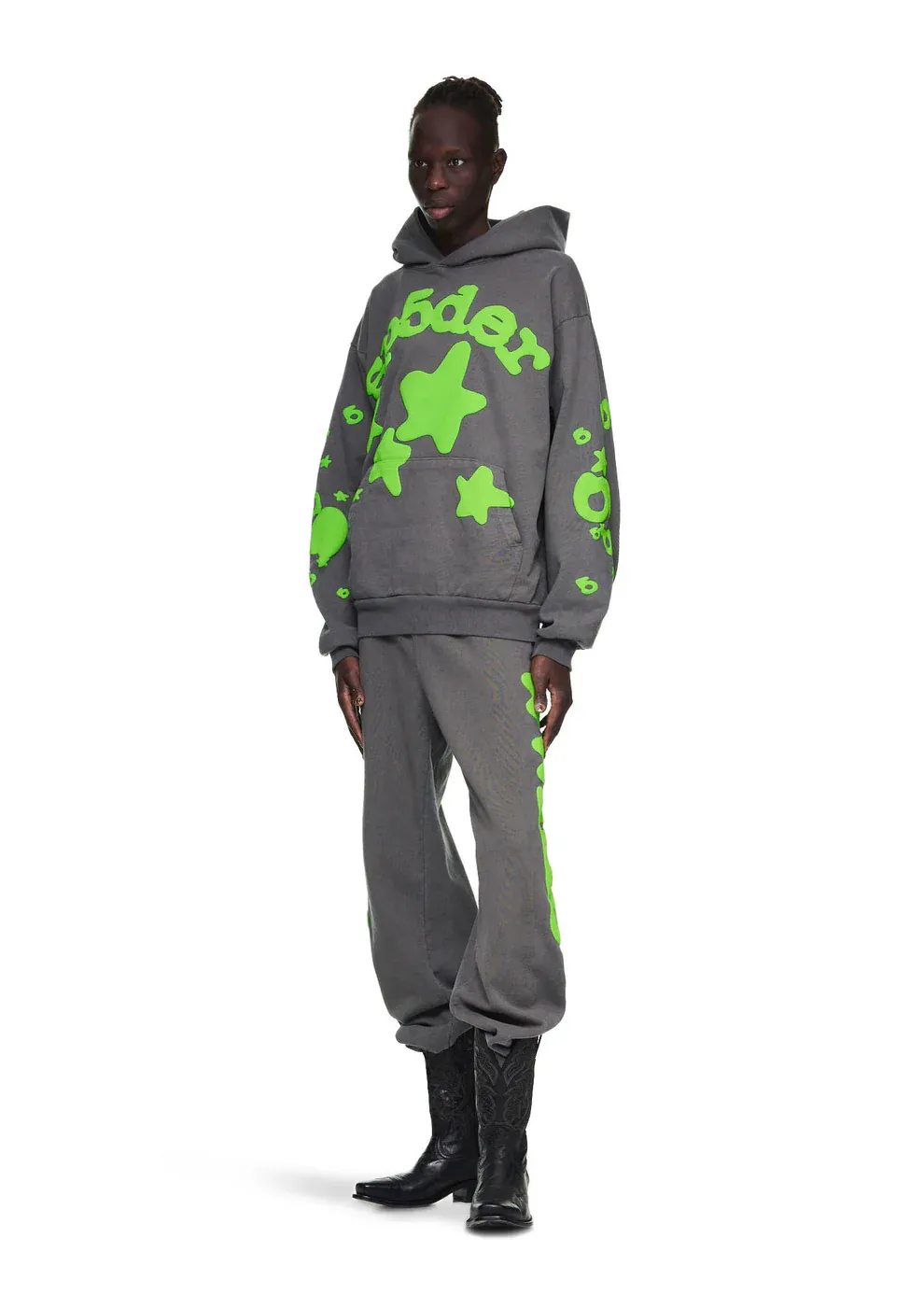 Sp5der Beluga Hoodie Grey/Green