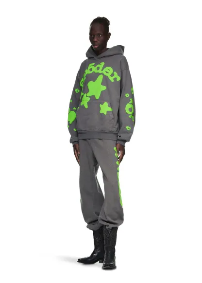 Sp5der Beluga Hoodie Grey/Green