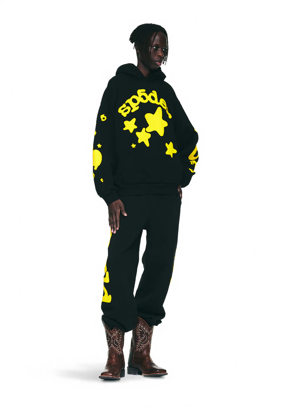 Sp5der Beluga Hoodie Onyx/Yellow