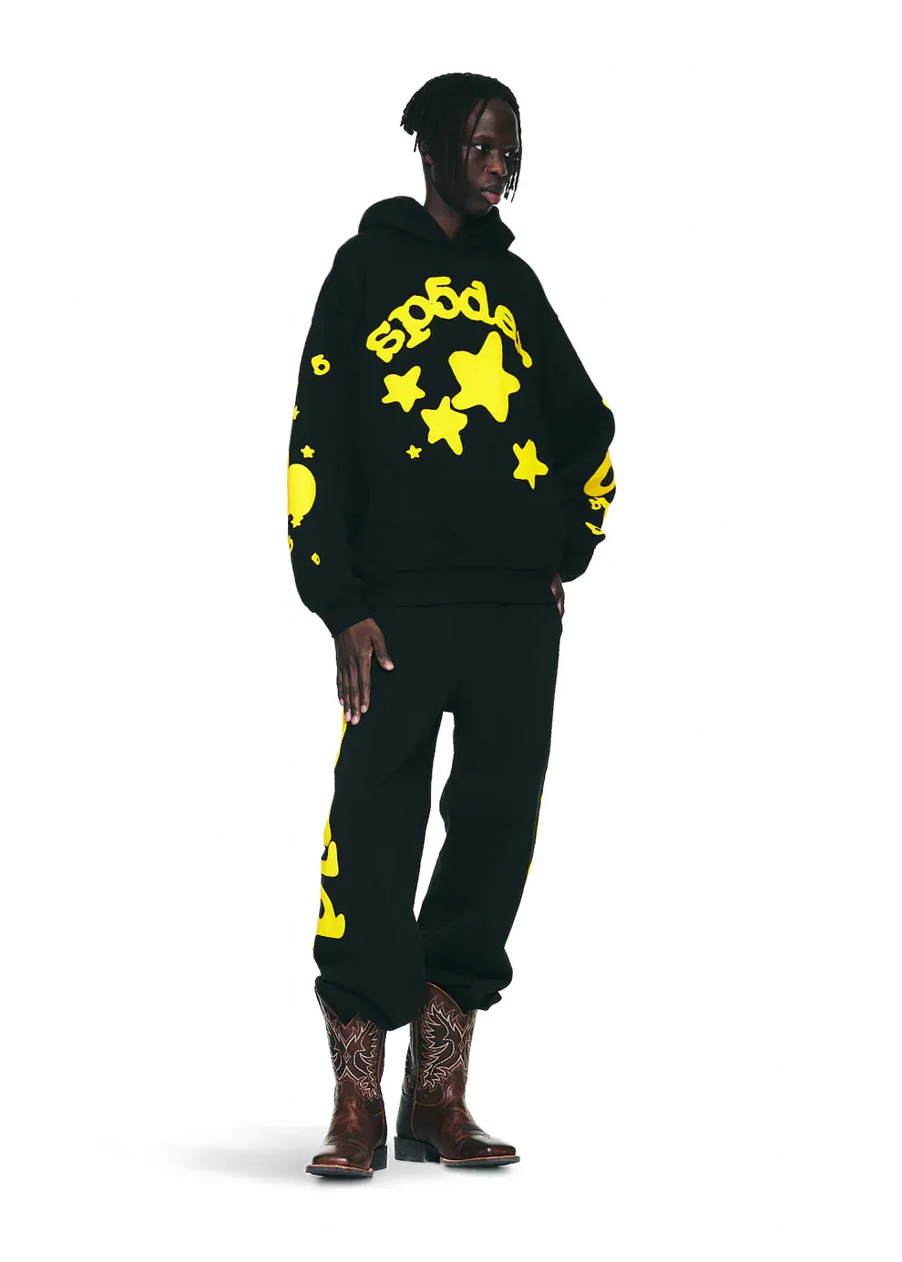 Sp5der Beluga Hoodie Onyx/Yellow