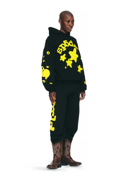 Sp5der Beluga Hoodie Onyx/Yellow