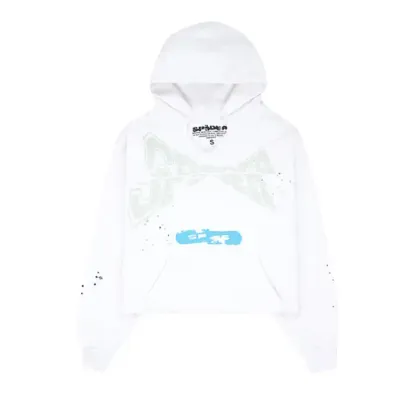 Sp5der Cropped Hoodie Eggshell