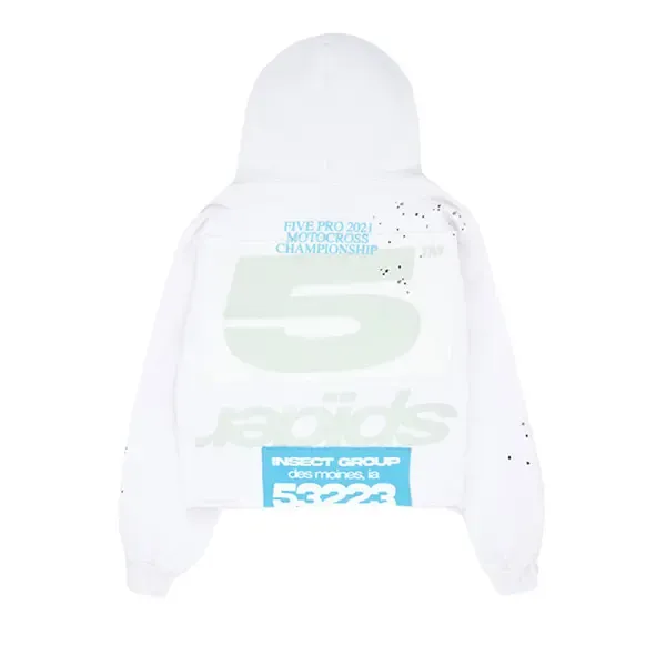 Sp5der Cropped Hoodie Eggshell