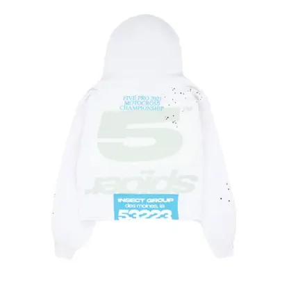 Sp5der Cropped Hoodie Eggshell