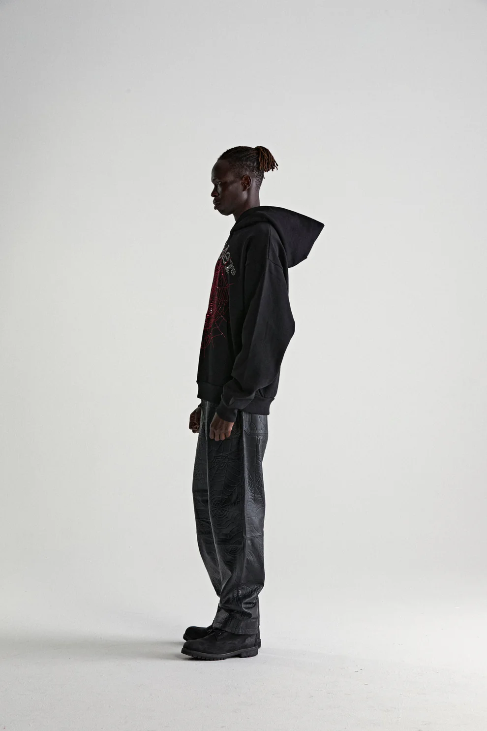 Sp5der Rhinestone OG Web V2 Hoodie Black
