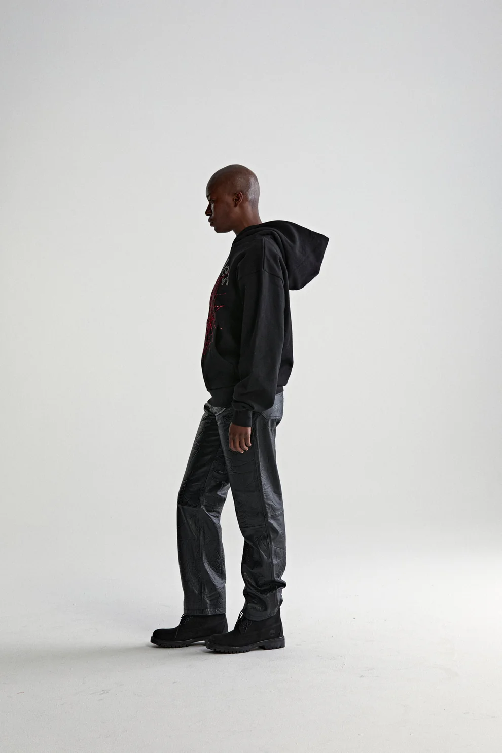 Sp5der Rhinestone OG Web V2 Hoodie Black
