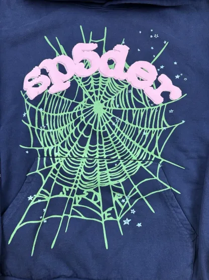 Sp5der OG Web Hoodie Blue