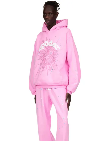 Sp5der OG Web Hoodie Pink