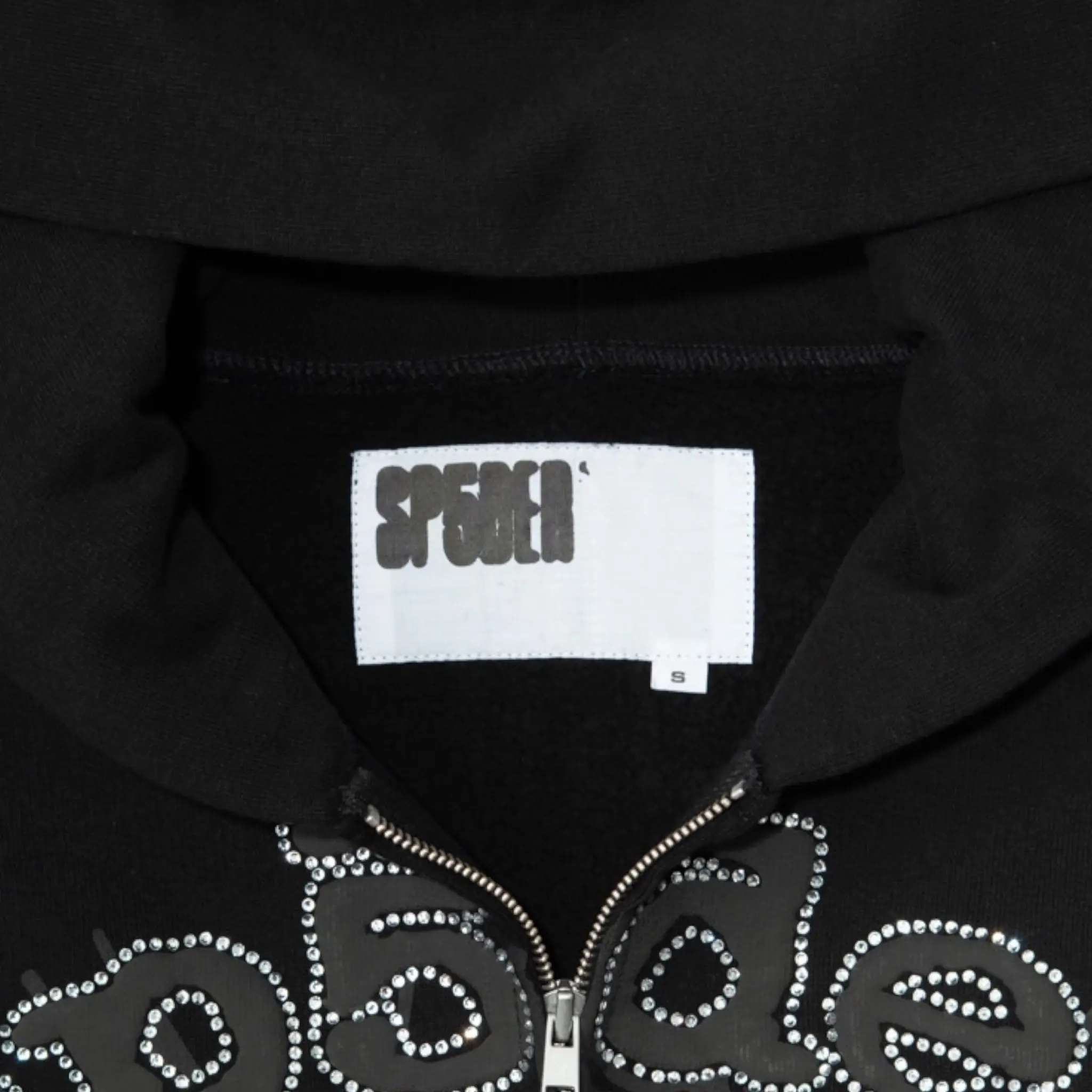 Sp5der OG Web V2 Rhinestone Zip-Up Hoodie