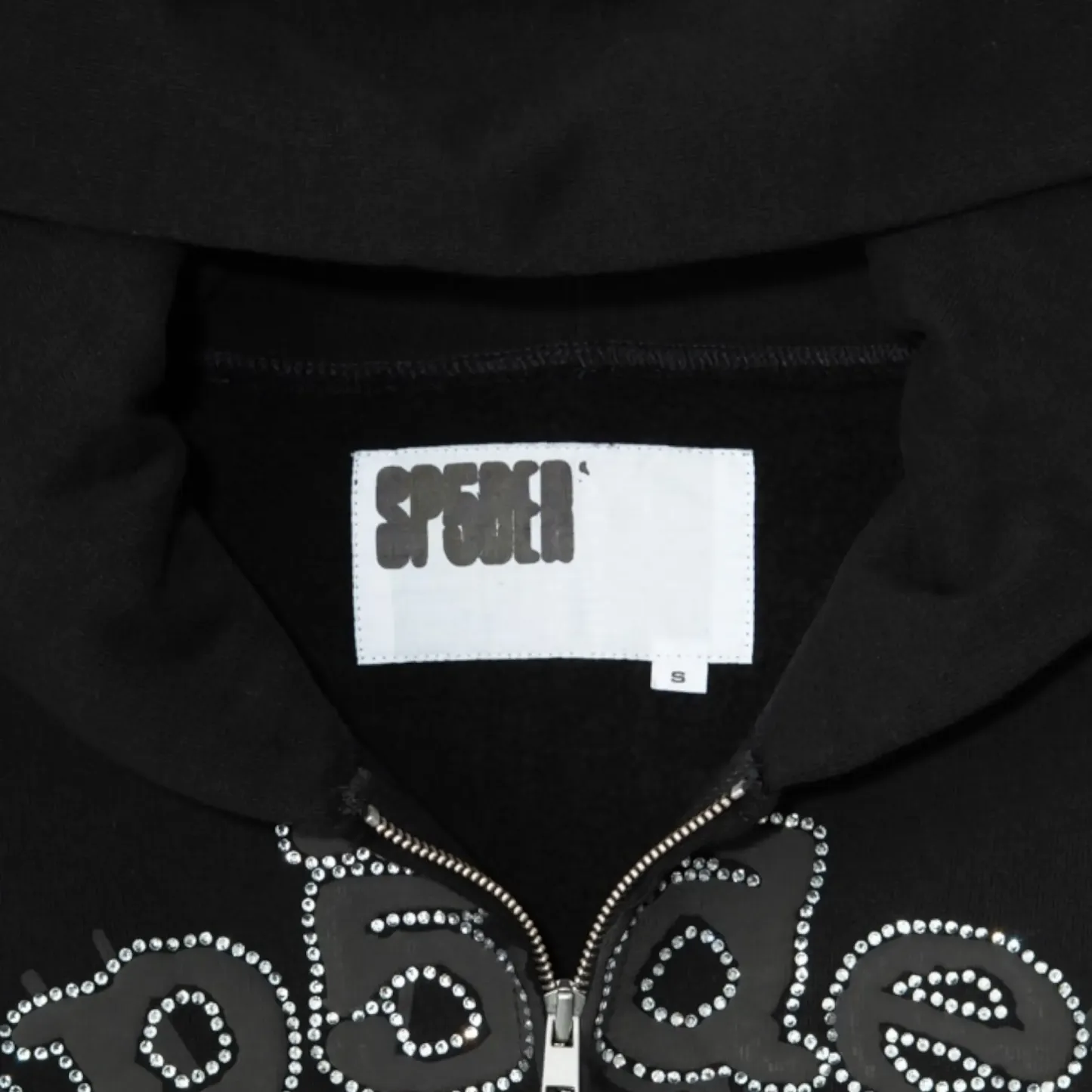 Sp5der OG Web V2 Rhinestone Zip-Up Hoodie