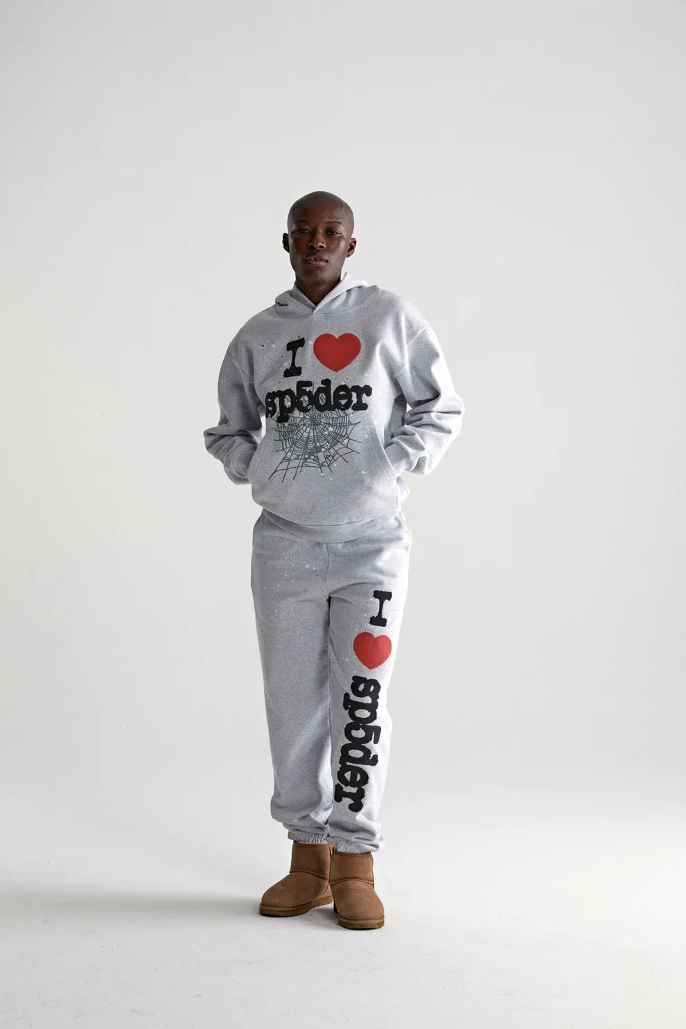 Sp5der Souvenir Hoodie Heather Grey