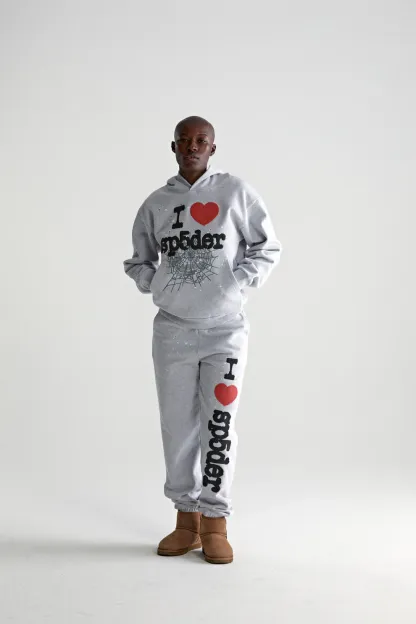 Sp5der Souvenir Hoodie Heather Grey