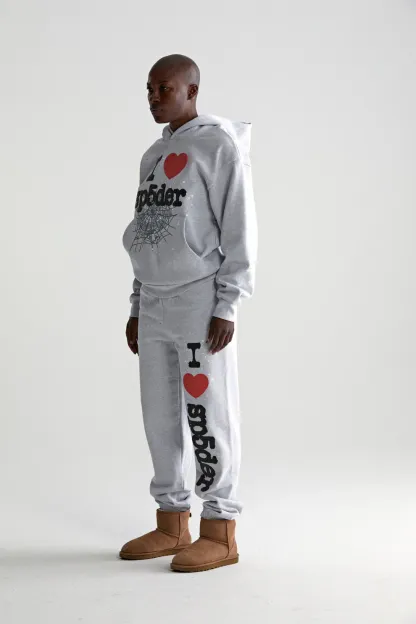 Sp5der Souvenir Hoodie Heather Grey