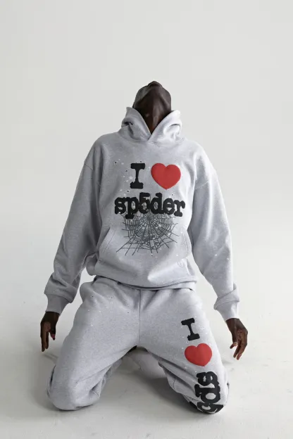Sp5der Souvenir Hoodie Heather Grey