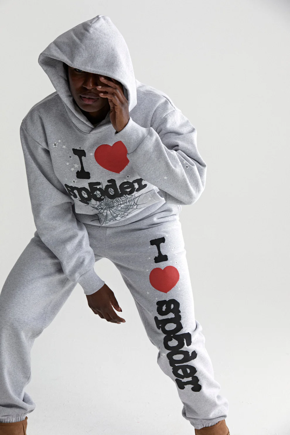 Sp5der Souvenir Hoodie Heather Grey