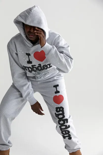 Sp5der Souvenir Hoodie Heather Grey
