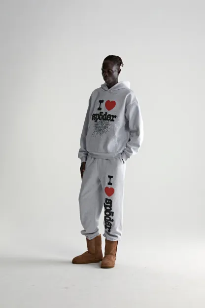 Sp5der Souvenir Hoodie Heather Grey