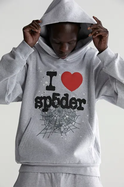 Sp5der Souvenir Hoodie Heather Grey