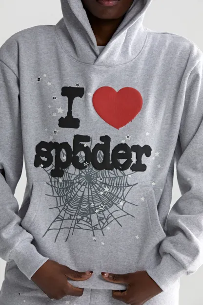 Sp5der Souvenir Hoodie Heather Grey