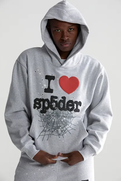 Sp5der Souvenir Hoodie Heather Grey
