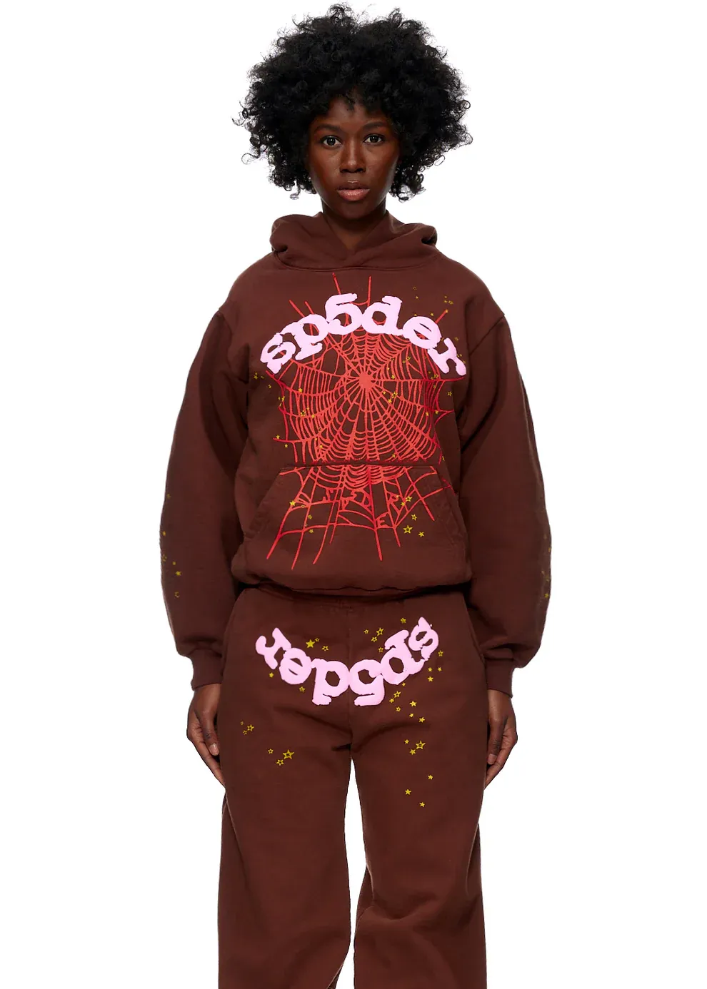 Sp5der Web Hoodie Brown