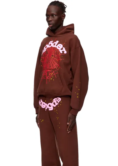 Sp5der Web Hoodie Brown