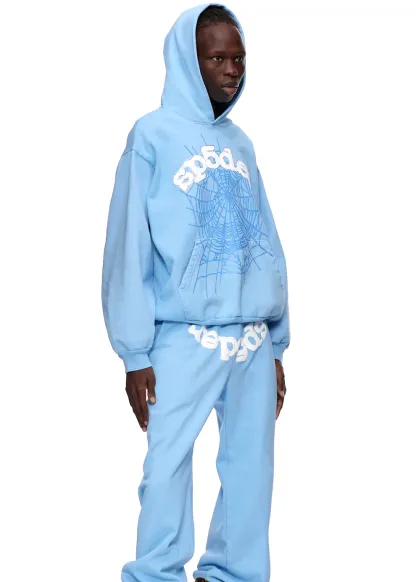Sp5der Web Hoodie Sky Blue