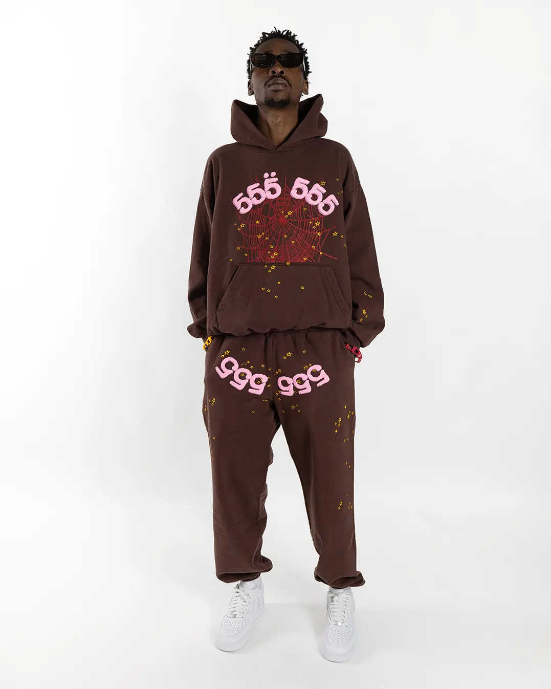 Sp5der Angel Number Tracksuit Brown