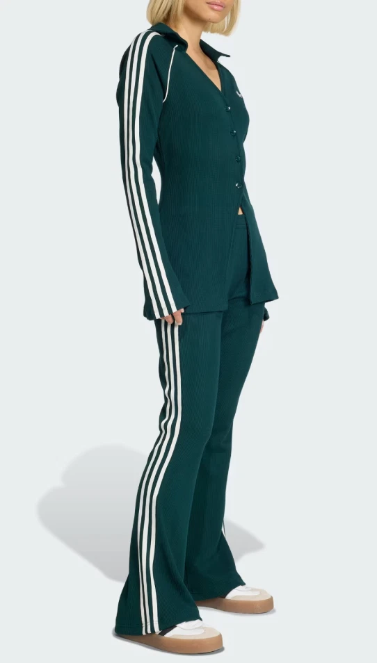 adidas Originals Button Down Waffle Top Women Lifestyle Casual AsiaFit KS7810