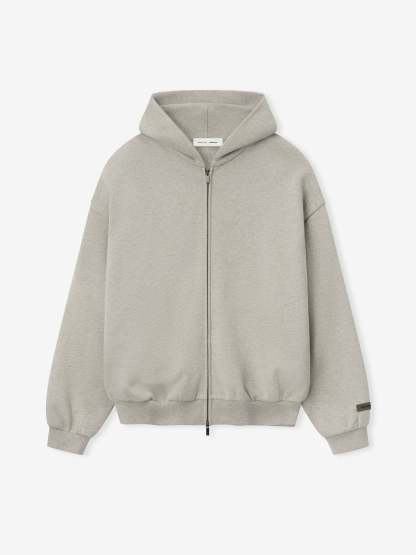 Embossed 90s Fit Fleece Zip-Up Hoodie