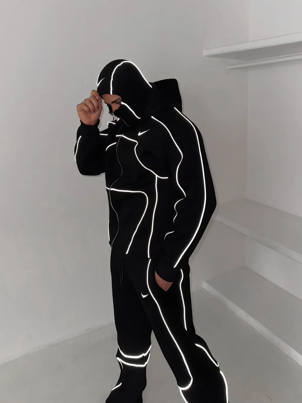 FULL REFLECTOR OVERSIZE CP TRACKSUIT SET BLACK