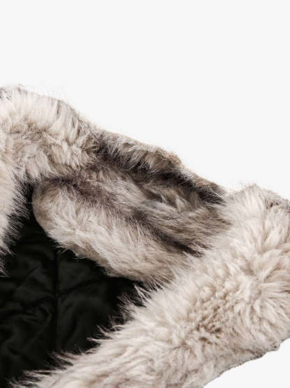 Cotton Washed Fur Hooded Jacket - 2265