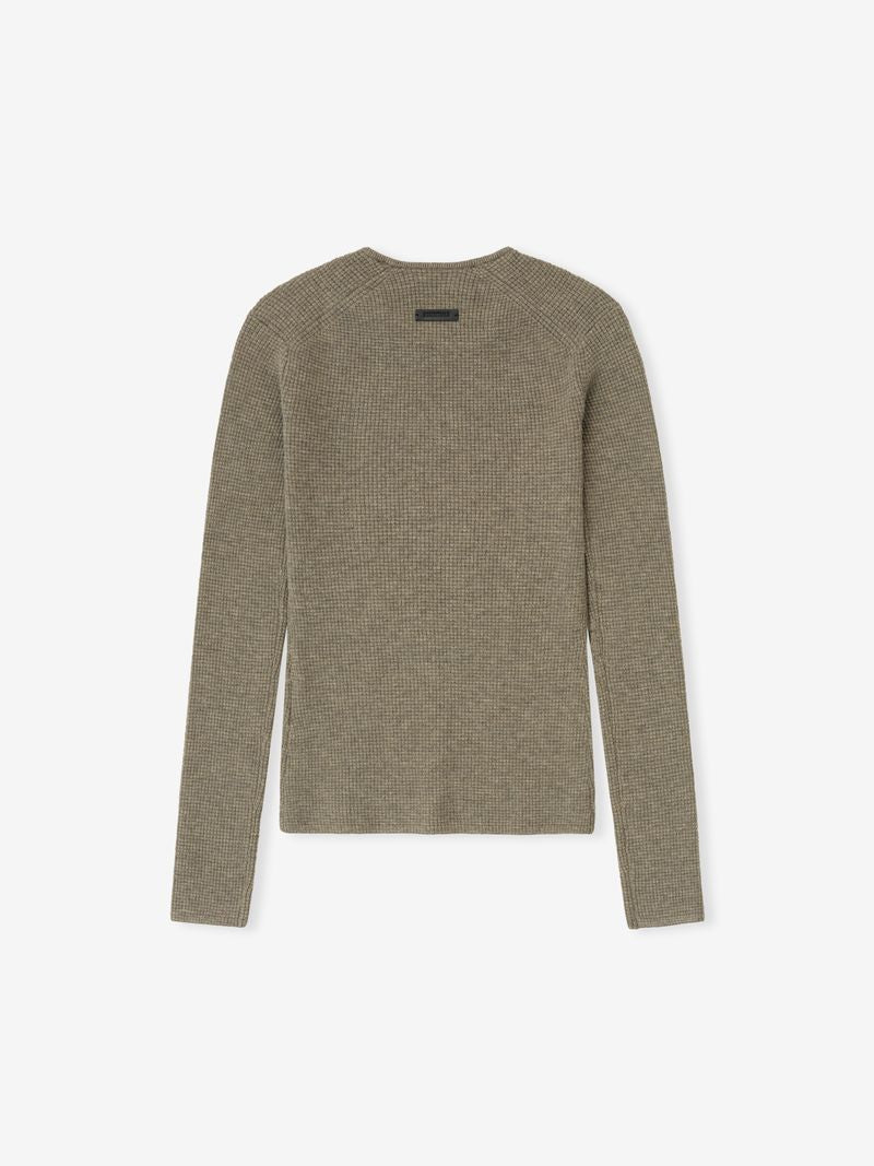 Womens Waffle Long Sleeve Top